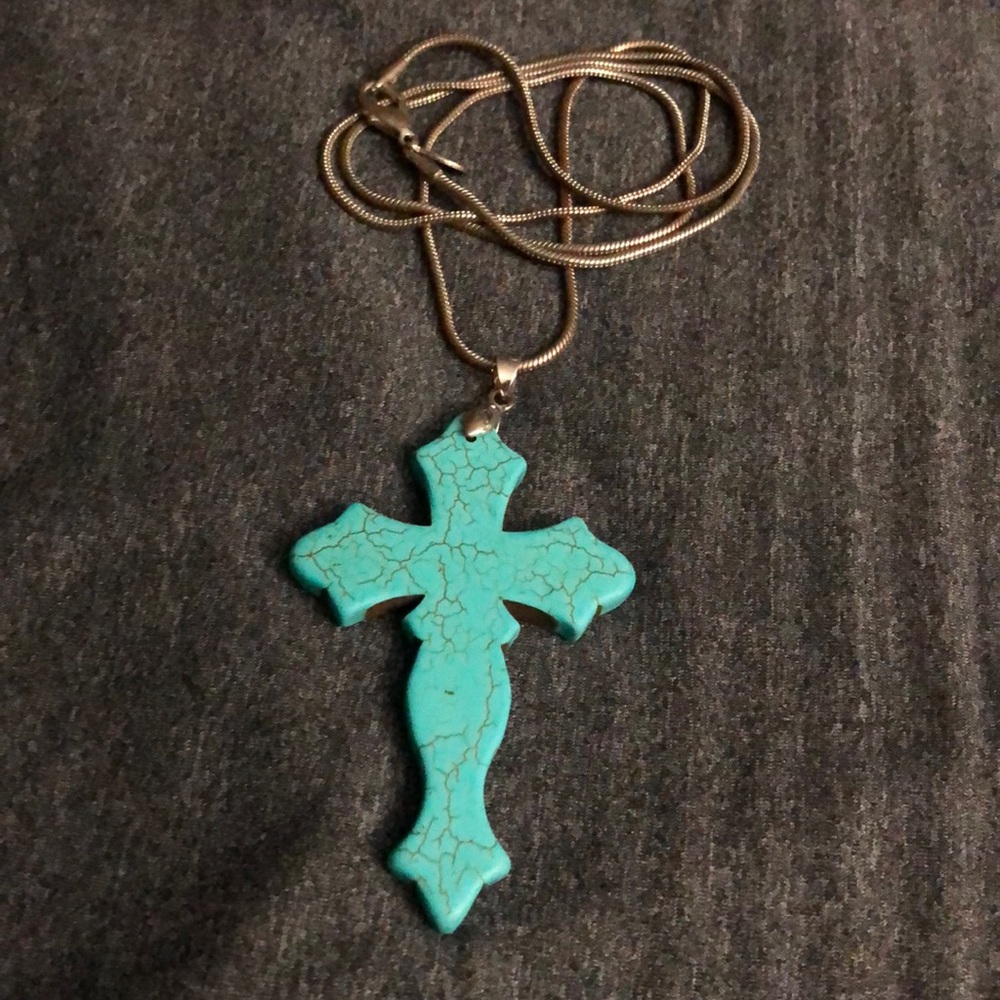 Cross with silver chain